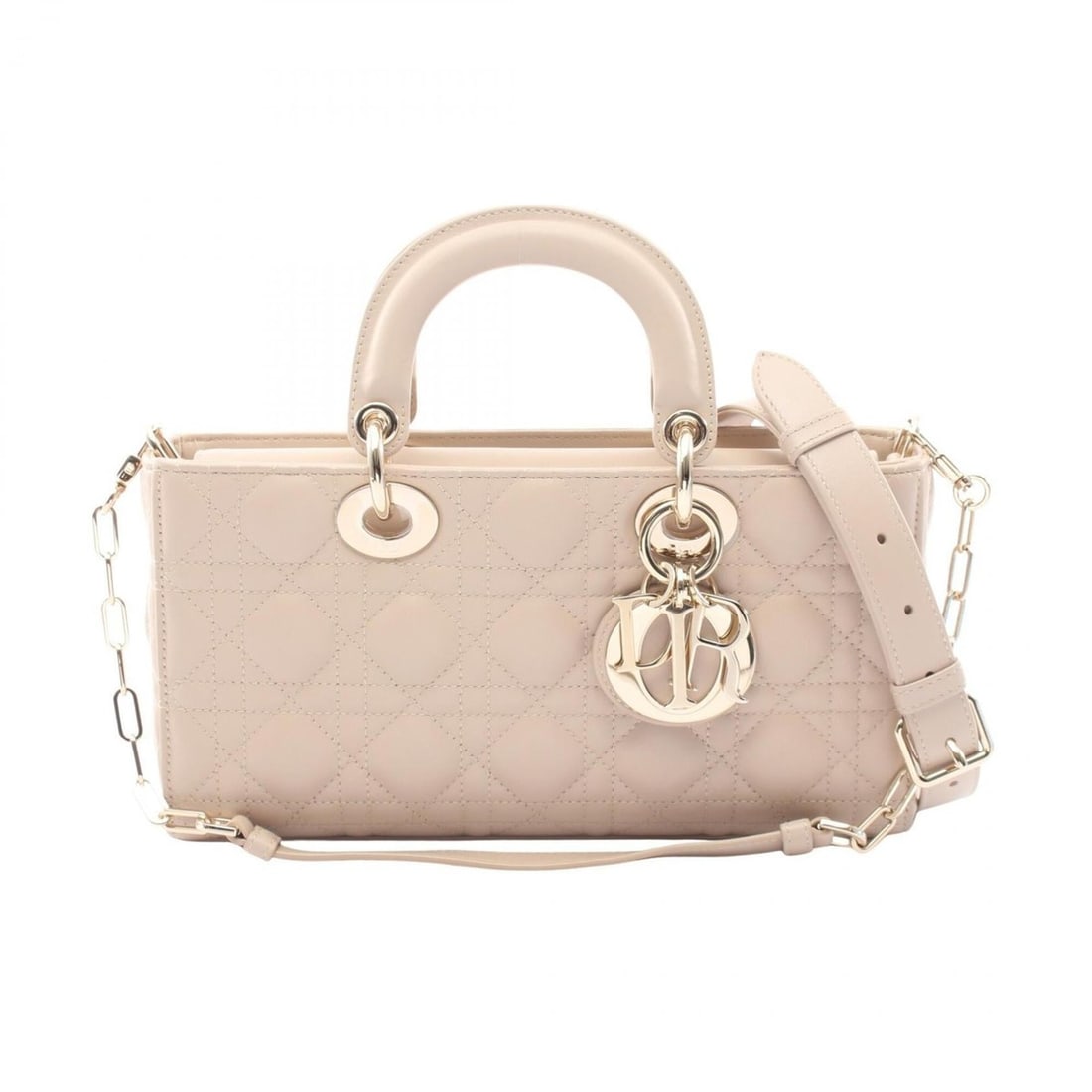 Christian Dior Dior Lady D-Joy Medium Cannage 2-Way Handbag, Leather, Women's, Beige (M0540ONGE) (1 of 13)