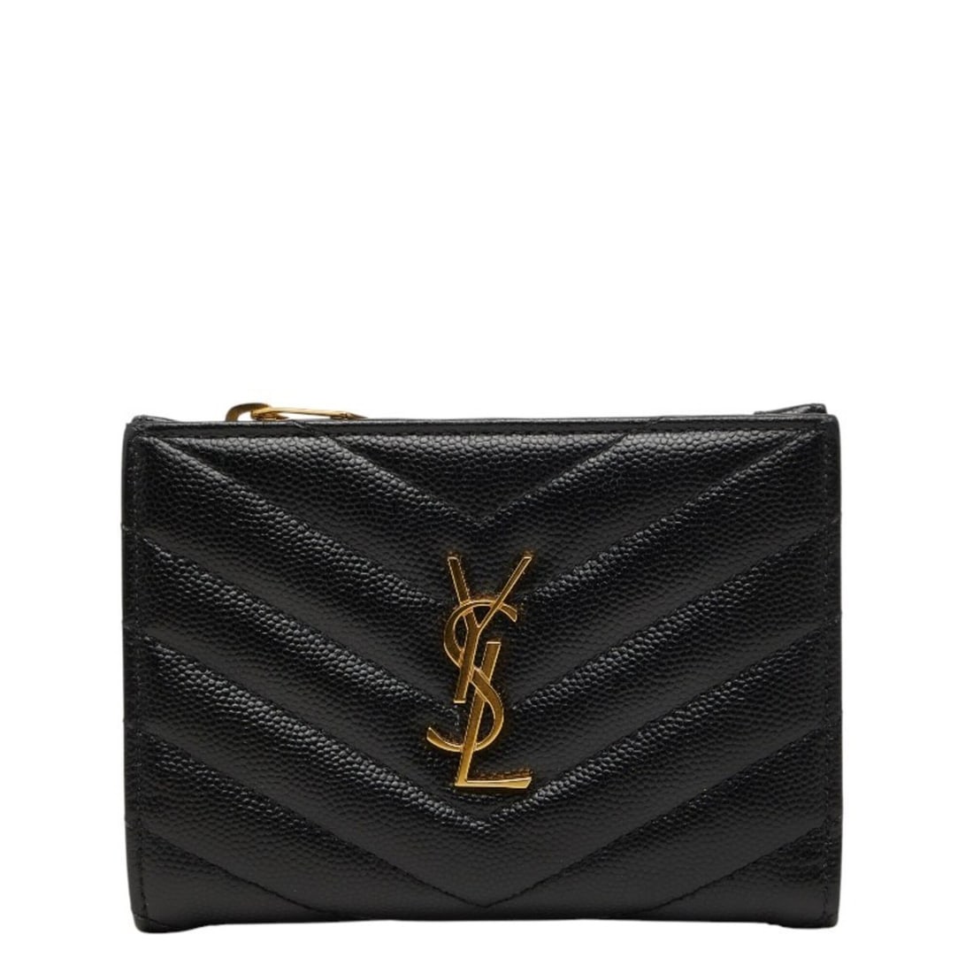 Saint Laurent Monogram 2-Part Zip Wallet, Bi-fold 668287, Black, Free-Tanned Leather, Women's, SAINT (1 of 10)