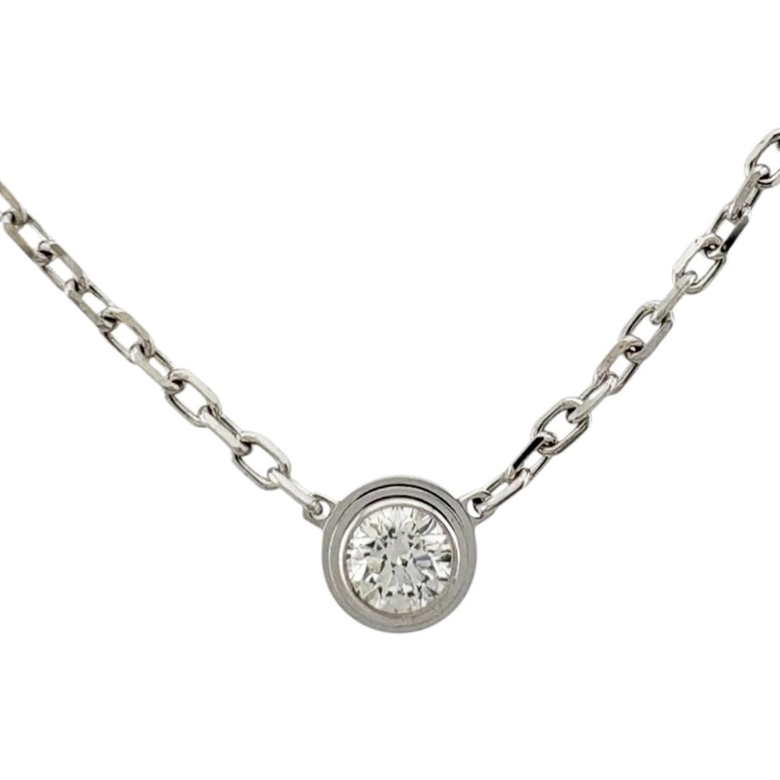 Cartier Damour Diamants Légers necklace, approximately 0.09ct diamond, 18K white gold, women's (1 of 18)
