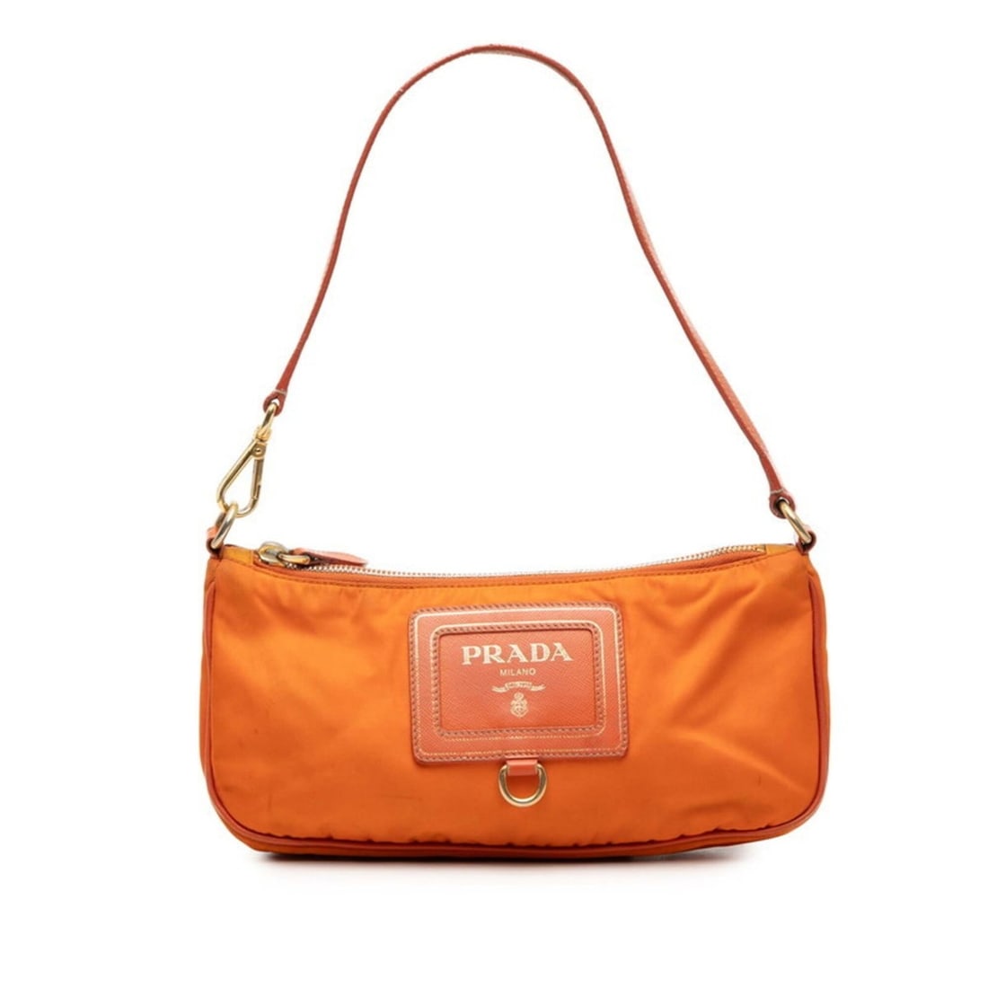 Prada Mini Shoulder Bag, Orange Nylon & Saffiano Leather, Women's PRADA: --- Catalog ---Category: SizeSize (HxWxD): 15cm x 25.5cm x 5cm / 5.9'' x 10.03'' x 1.96''Category: DesignType: Shoulder bagColor: OrangeGender: WomenMaterial: Nylon , Leather Leather/Fur Type: Saffian
