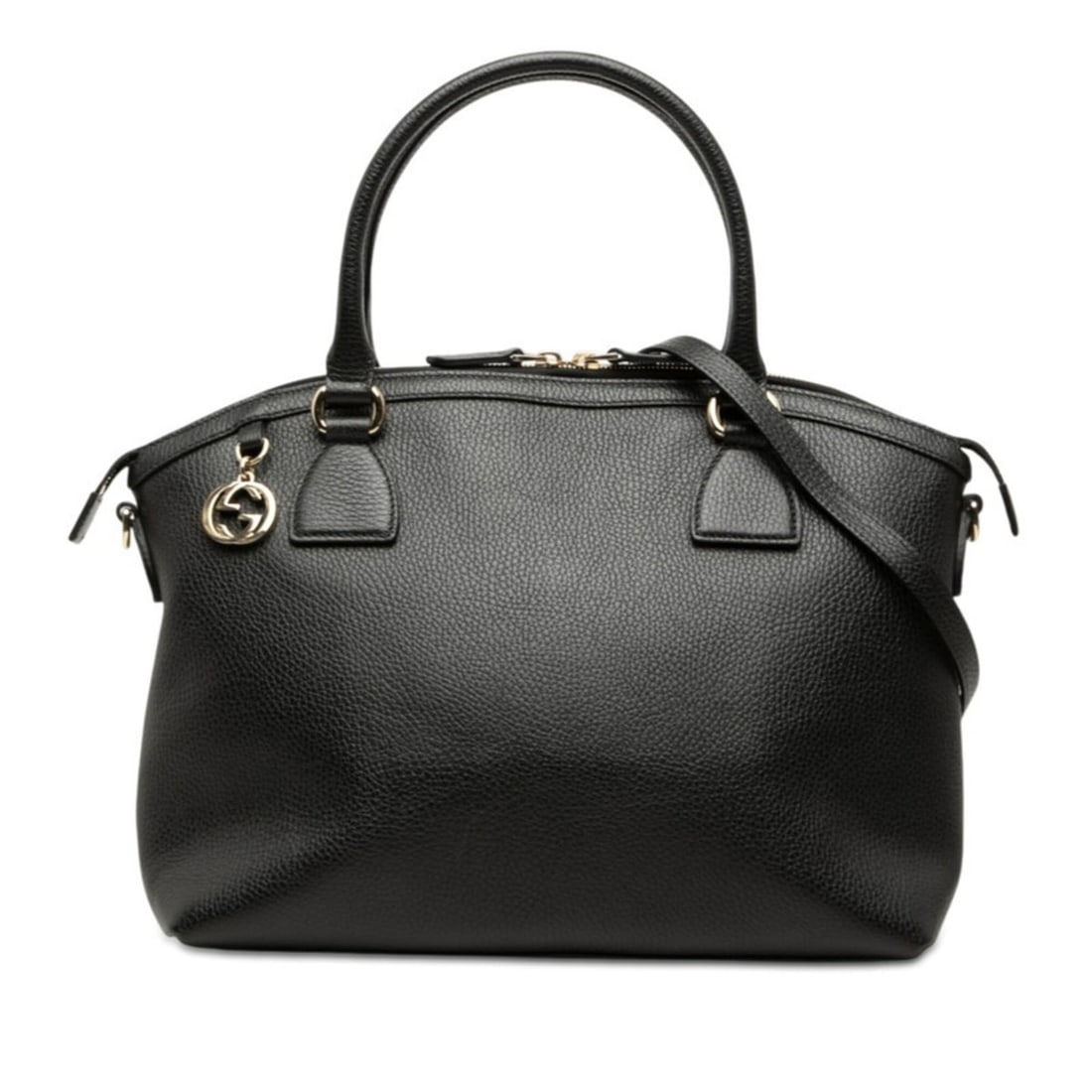 Gucci Interlocking G Handbag Shoulder Bag 2WAY 449651 Black Leather Women's GUCCI (1 of 16)