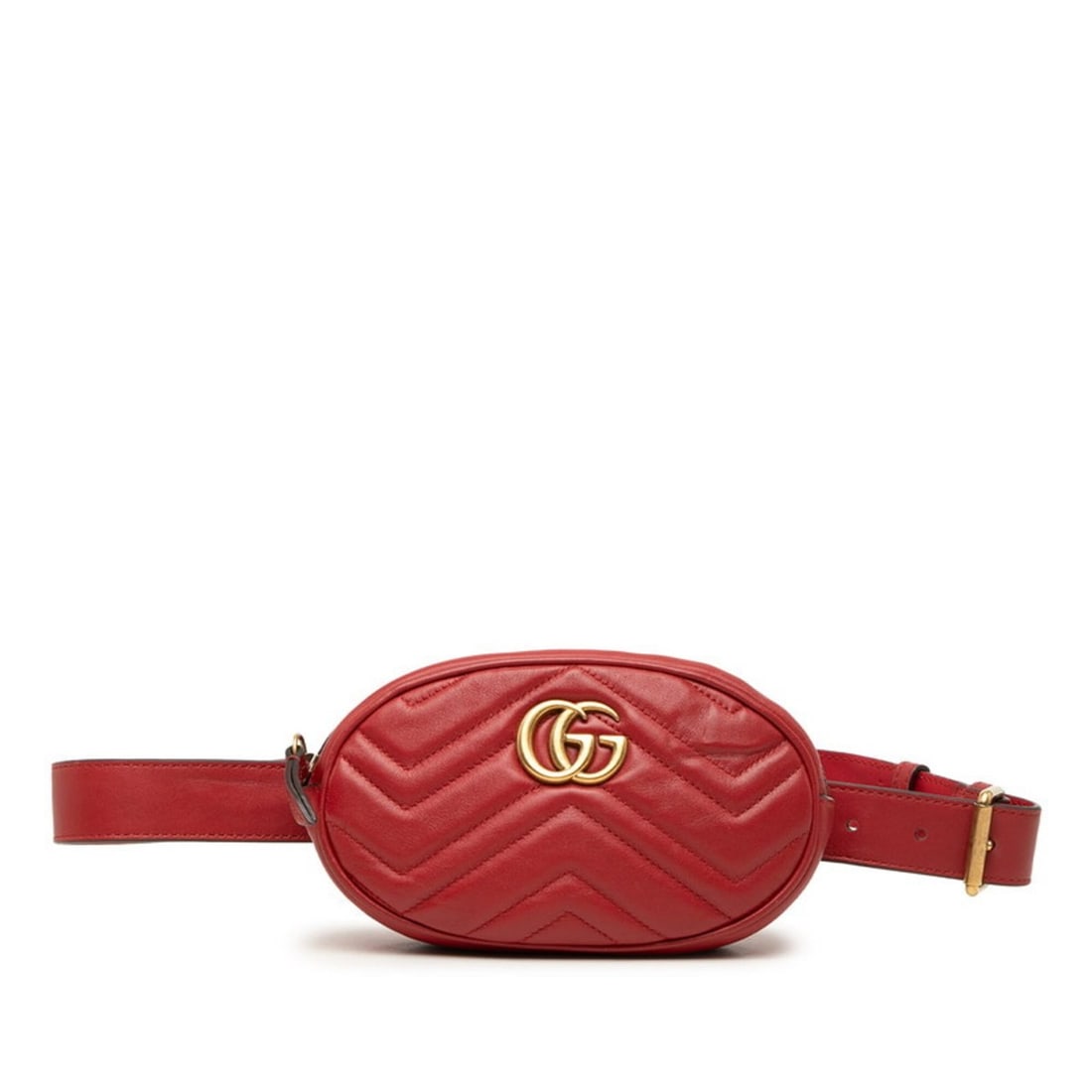 Gucci GG Marmont Quilted Body Bag/Waist Bag 476434 Red Leather Women's GUCCI: --- Catalog ---Category: SizeSize (HxWxD): 10.5cm x 17cm x 4cm / 4.13'' x 6.69'' x 1.57''Category: DesignType: Sling bagColor: Red colorGender: WomenMaterial: Leather Category: GeneralMPN: 476434Brand