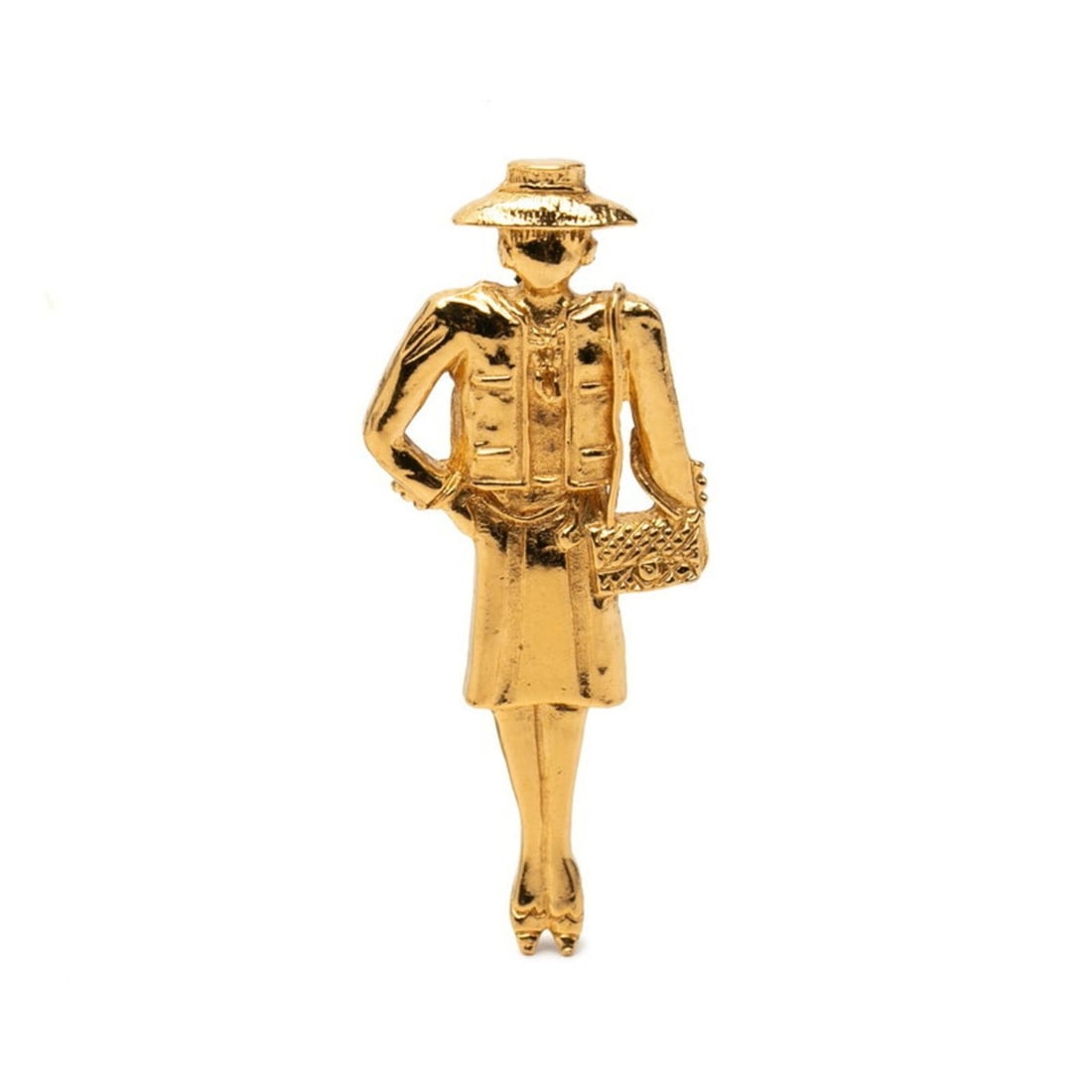 Chanel Mademoiselle Pin Brooch, Gold Plated, Women's CHANEL: --- Catalog ---Category: SizeSize (HxWxD): 5.98cm x 2.5cm / 2.35'' x 0.98''Category: DesignType: Pin broochColor: GoldGender: WomenCategory: GeneralBrand: Chanel--- Item List ---Section: ConditionRank