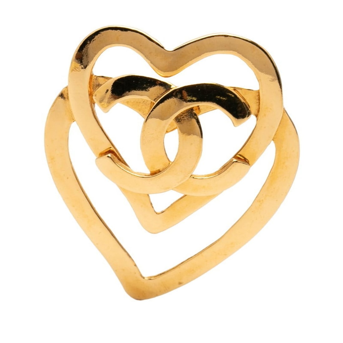 Chanel Coco Mark Heart Motif Vintage Brooch Gold Plated Women's CHANEL: --- Catalog ---Category: SizeSize (HxWxD): 5.87cm x 4.71cm / 2.31'' x 1.85''Category: DesignType: BroochColor: GoldGender: WomenCategory: GeneralBrand: Chanel--- Item List ---Section: ConditionRanking