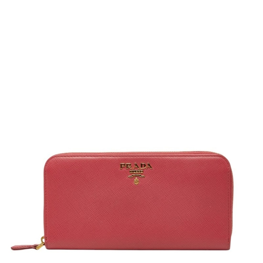 Prada Round Zip Long Wallet 1ML506 Peonia Pink Saffiano Leather Women's PRADA (1 of 14)