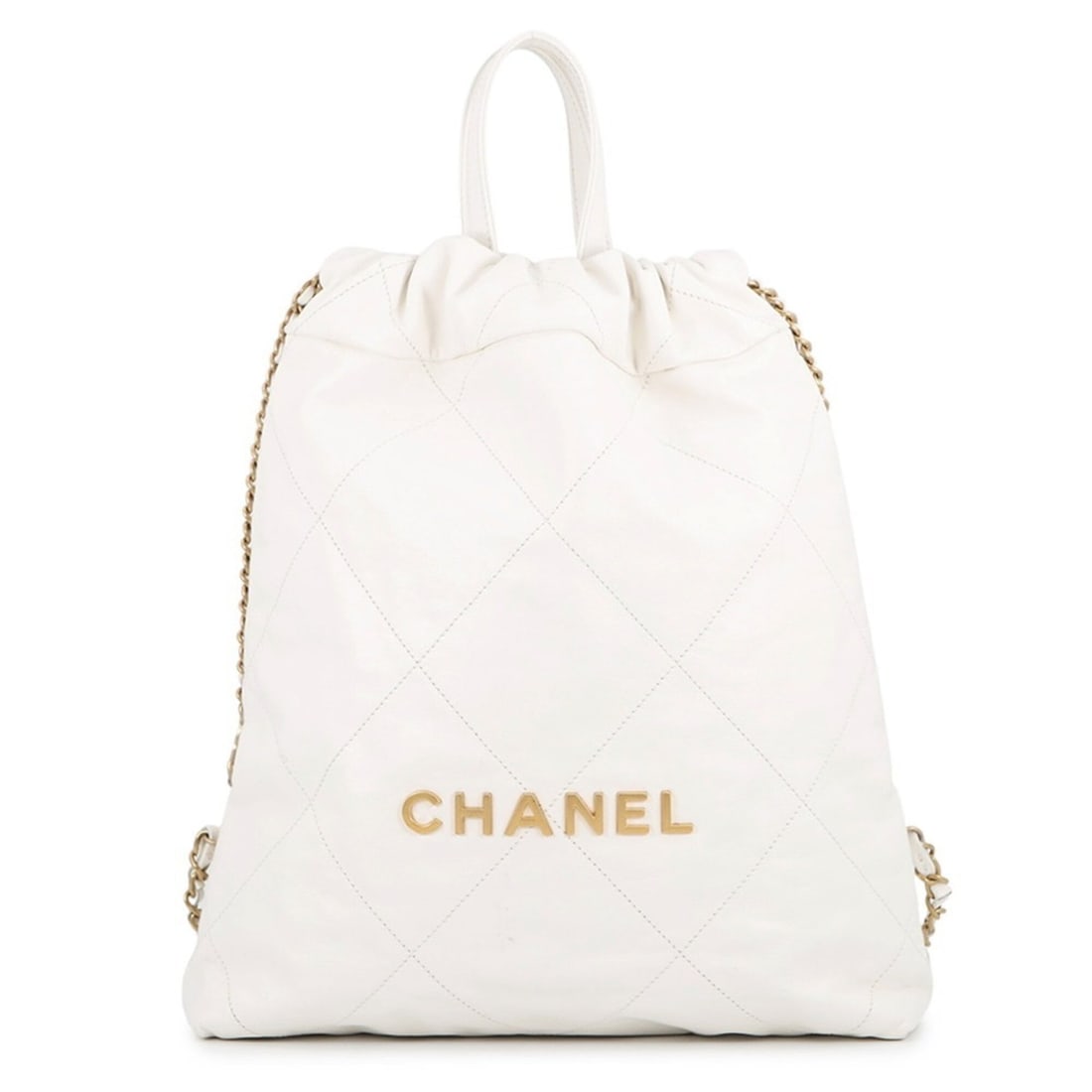 Chanel backpack, 22 Small Shiny Calfskin AS3859, CHANEL white, handbag,: --- Catalog ---Category: SizeSize (HxWxD): 34cm x 28cm x 6.5cm / 13.38'' x 11.02'' x 2.55''Category: DesignType: HandbagColor: WhiteGender: WomenCategory: GeneralMPN: AS3859Brand: ChanelCountry of Ori