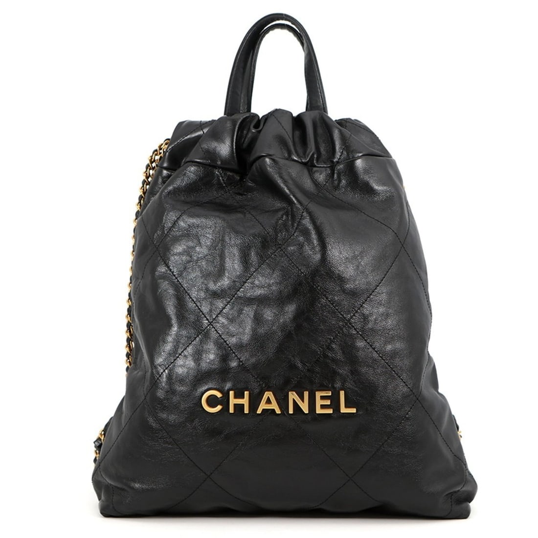 Chanel backpack, 22 Small, Shiny Calfskin AS3859, CHANEL handbag, black, Chanel, (1 of 13)