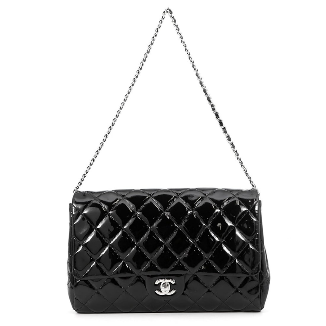 Chanel Chain Shoulder Bag Matelassé Coco Mark Patent A65051 CHANEL Handbag Black Women's: --- Catalog ---Category: SizeSize (HxWxD): 18cm x 26.5cm x 4.5cm / 7.08'' x 10.43'' x 1.77''Category: DesignType: Handbag, Shoulder bagColor: BlackGender: WomenMaterial: Patent leather Category: Gener
