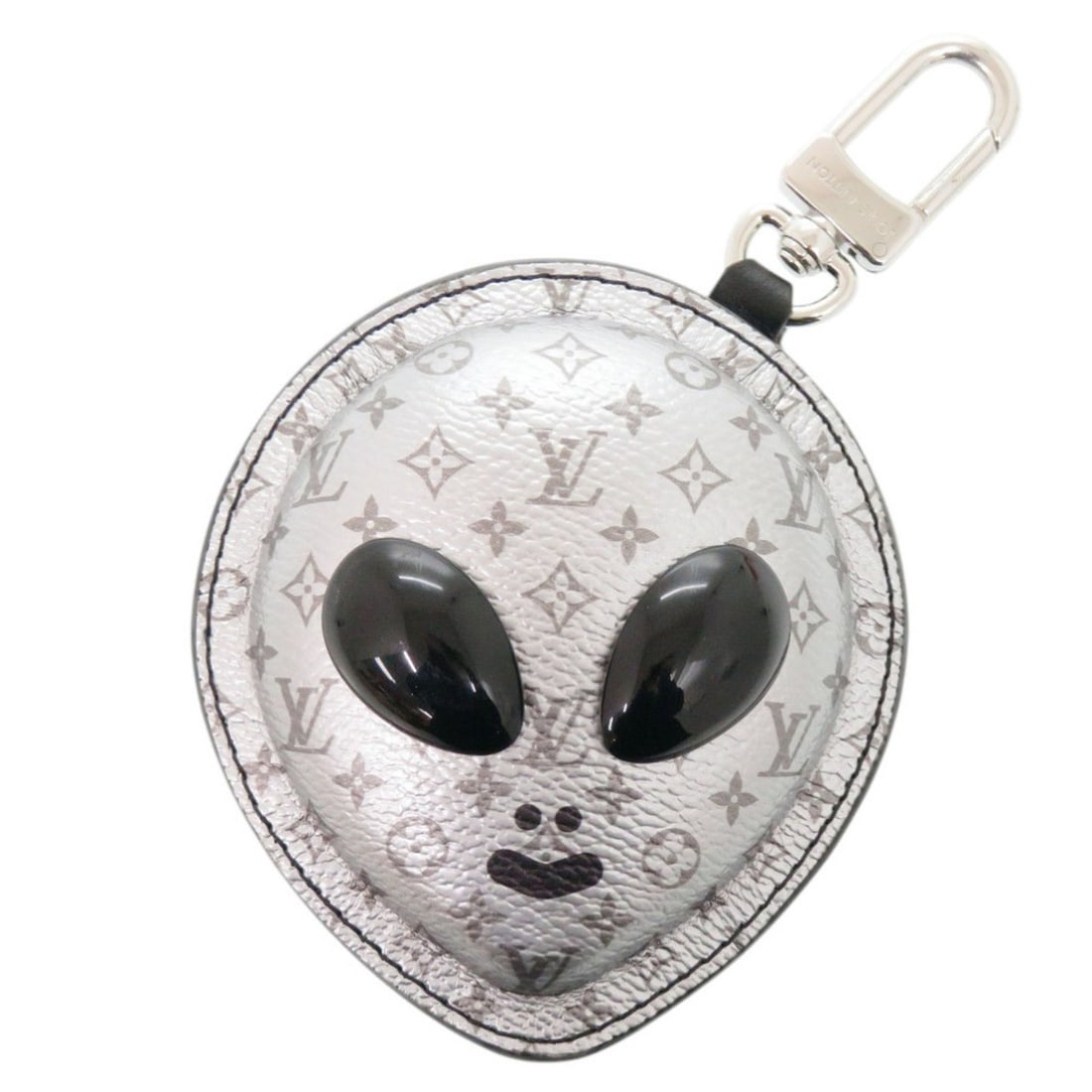 Like New Louis Vuitton LV Alien Monogram Eclipse M02429 Silver Black Keychain Accessory Bag Charm (1 of 11)
