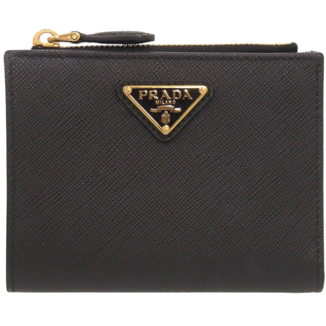 Unused Prada Saffiano Triangle 1ML050 Leather Black Bi-fold Wallet 1708PRADA (1 of 13)