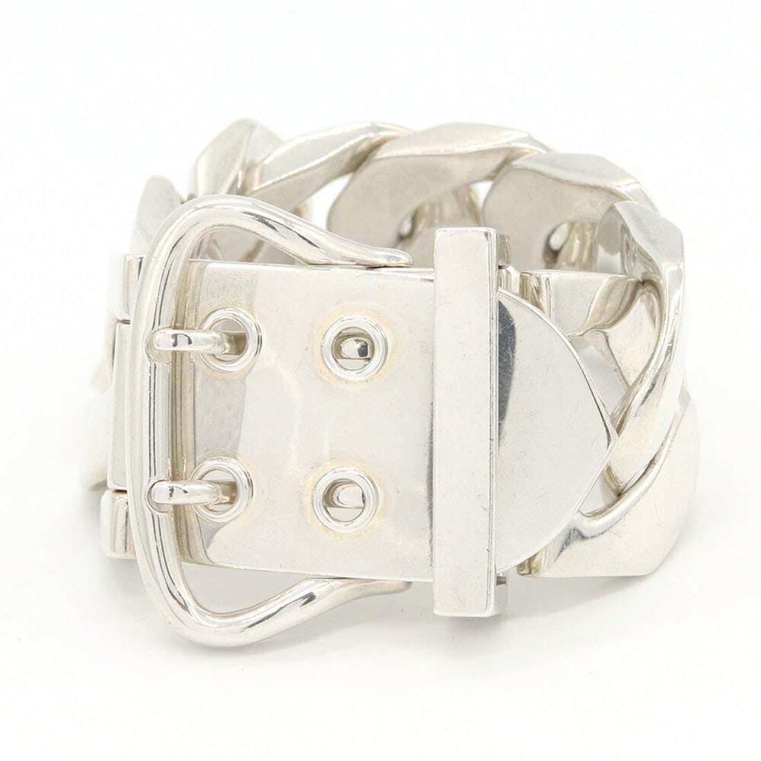 Hermes Bracelet Boucles Sellier TGM SV Sterling Silver 925 Bangle Old Women's Men's HERMES (1 of 16)