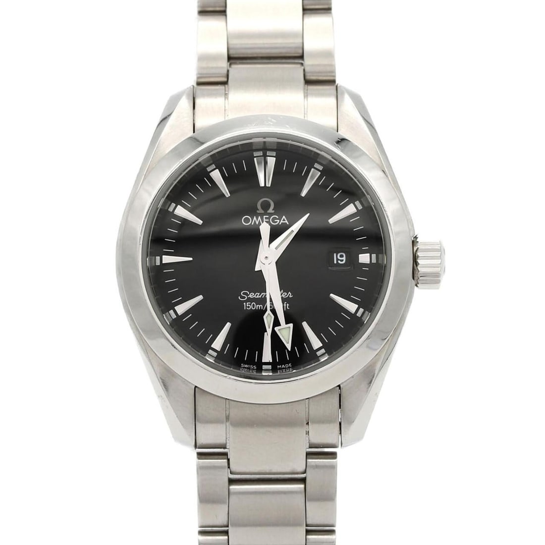 Omega Seamaster Aqua Terra 2577.50 SS Quartz Watch: --- Catalog ---Category: SizeWrist Size: 17.5cm / 6.88''Case Diameter: 29mm / 1.14''Category: DesignType: WristwatchGender: WomenColor (Dial): BlackMaterial (Band): Stainless steelMaterial (Case): Sta