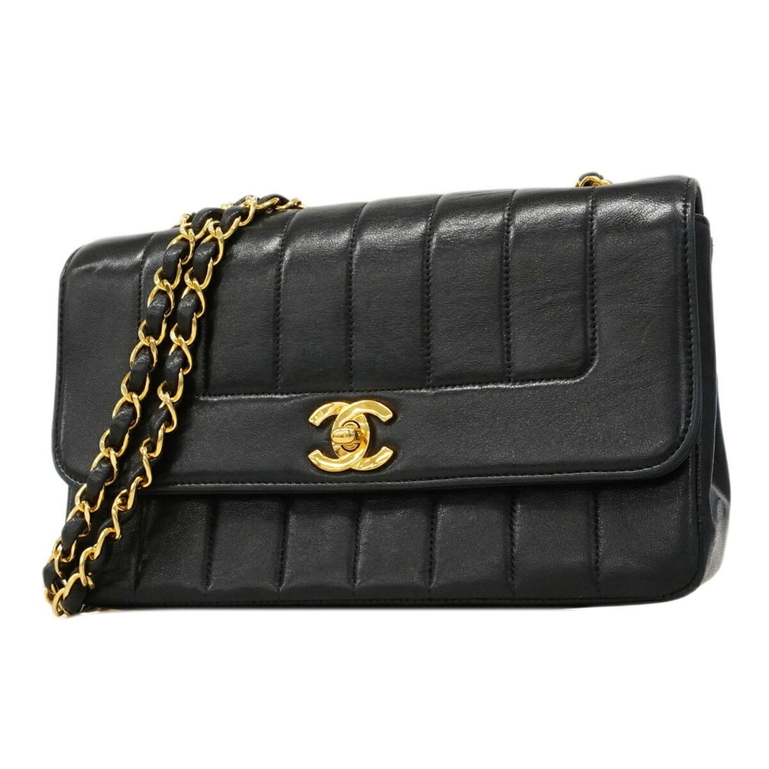 Chanel Diana Chain Shoulder Bag, Lambskin, Black, Women's: --- Catalog ---Category: SizeSize (HxWxD): 16cm x 22cm x 6.5cm / 6.29'' x 8.66'' x 2.55''Category: DesignType: Shoulder bagColor: BlackGender: WomenMaterial: Leather Hardware Color: GoldLeather/Fur Ty