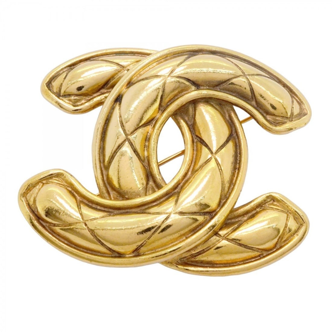 Chanel Brooch, Coco Mark, Matelassé, GP Plated, Gold, Women's: --- Catalog ---Category: SizeSize (HxWxD): 4.88cm x 5.73cm / 1.92'' x 2.25''Category: DesignType: BroochColor: GoldGender: WomenMaterial: Gold platingCategory: GeneralBrand: Chanel--- Item List ---Sec