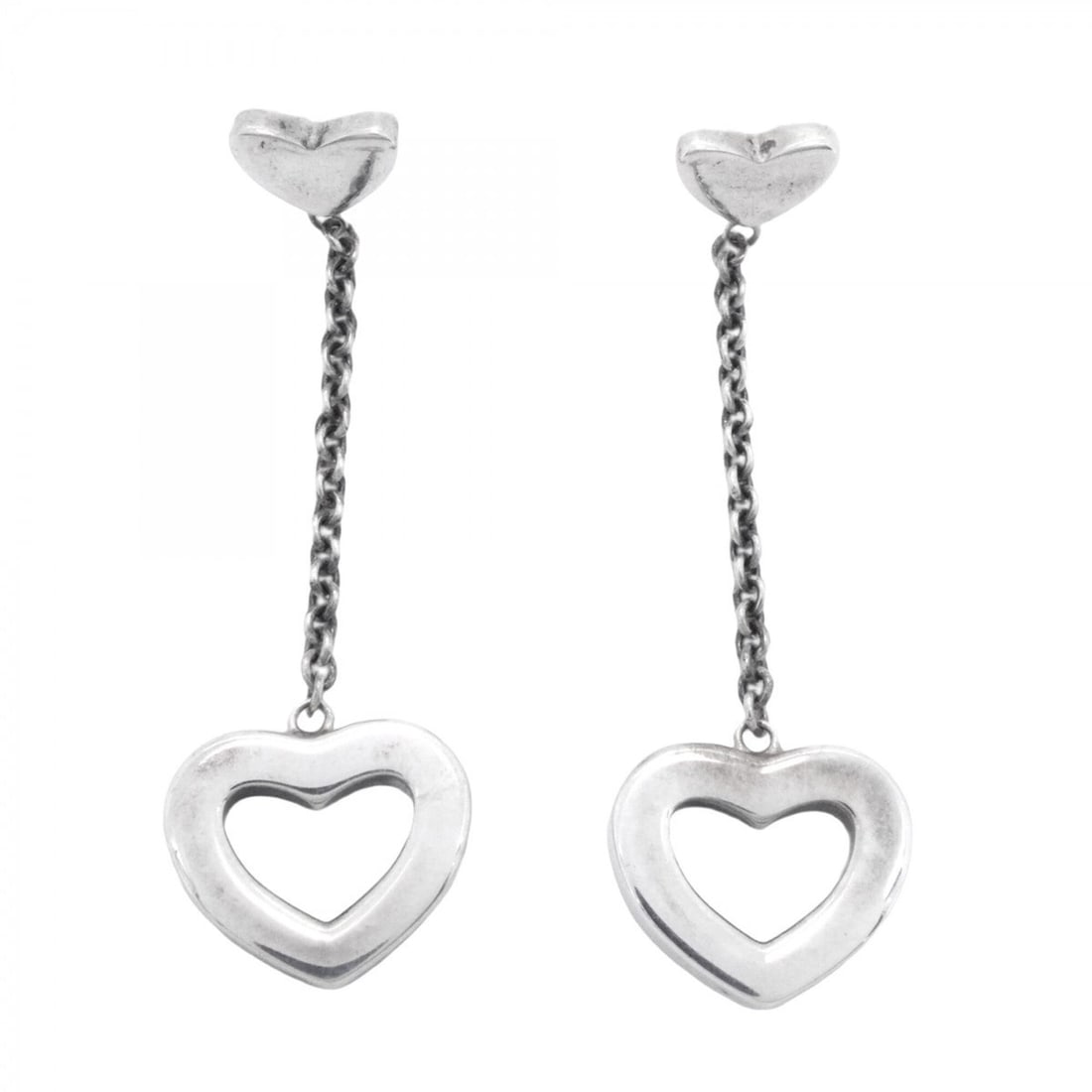 Tiffany & Co. Heart Link Drop Earrings, Sterling Silver 925, Women's (1 of 17)