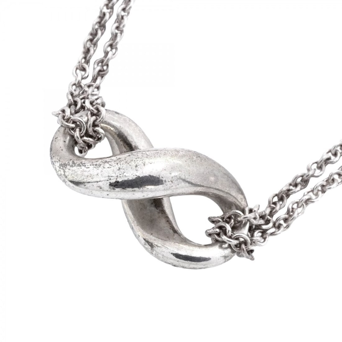Tiffany & Co. Infinity Double Chain Necklace, Sterling Silver 925, Women's (1 of 11)