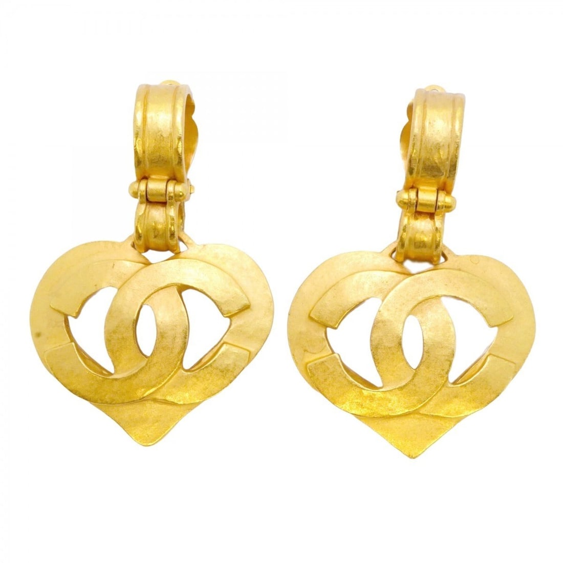 Chanel Earrings, Coco Mark Heart Motif, GP Plated Gold, Women's: --- Catalog ---Category: SizeSize (HxWxD): 63.50mm x 40.10mm / 2.50'' x 1.58''Category: DesignType: Clip earringsColor: GoldGender: WomenMaterial: Gold platingCategory: GeneralBrand: Chanel--- Item Li
