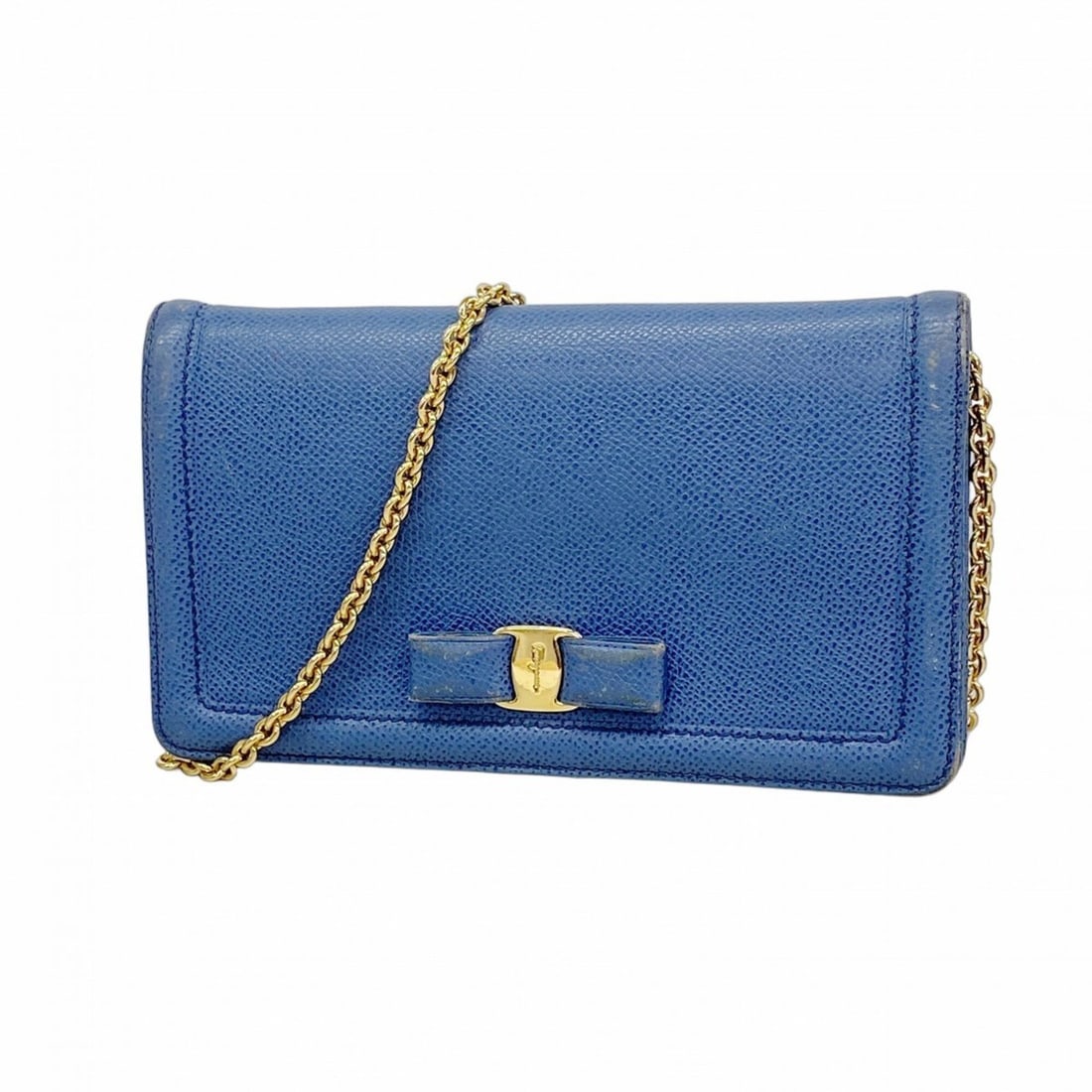 Salvatore Ferragamo Wallet/Shoulder Wallet, Vara Leather, Blue, Women's (1 of 15)