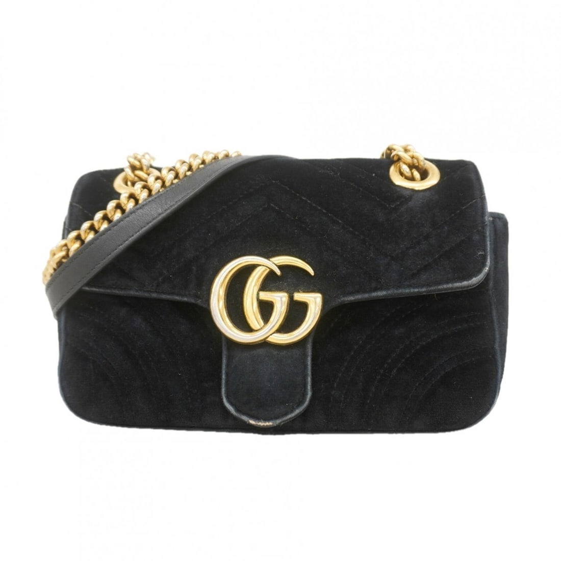 Gucci GG Marmont Shoulder Bag 446744 Suede Black Women's: --- Catalog ---Category: SizeSize (HxWxD): 14.5cm x 21.5cm x 6cm / 5.7'' x 8.46'' x 2.36''Category: DesignType: Shoulder bagColor: BlackGender: WomenMaterial: Suede Hardware Color: GoldCategory: Gener