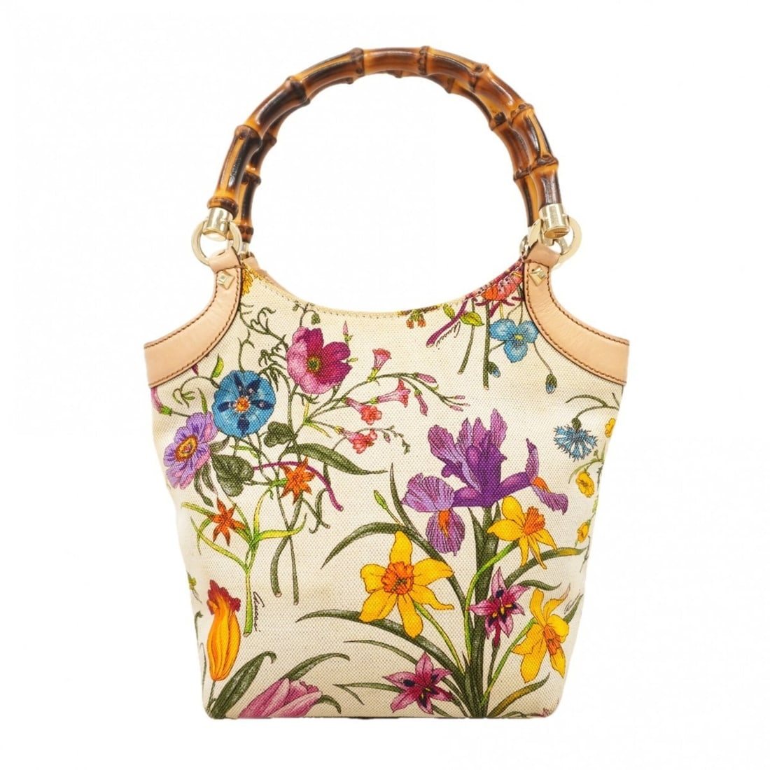 Gucci GG Blooms Bamboo Handbag 140203 Canvas Multicolor Champagne Women's: --- Catalog ---Category: SizeSize (HxWxD): 20.5cm x 17cm x 10.5cm / 8.07'' x 6.69'' x 4.13''Category: DesignType: HandbagColor: Multi-colorGender: WomenMaterial: Canvas Hardware Color: Champagne goldC