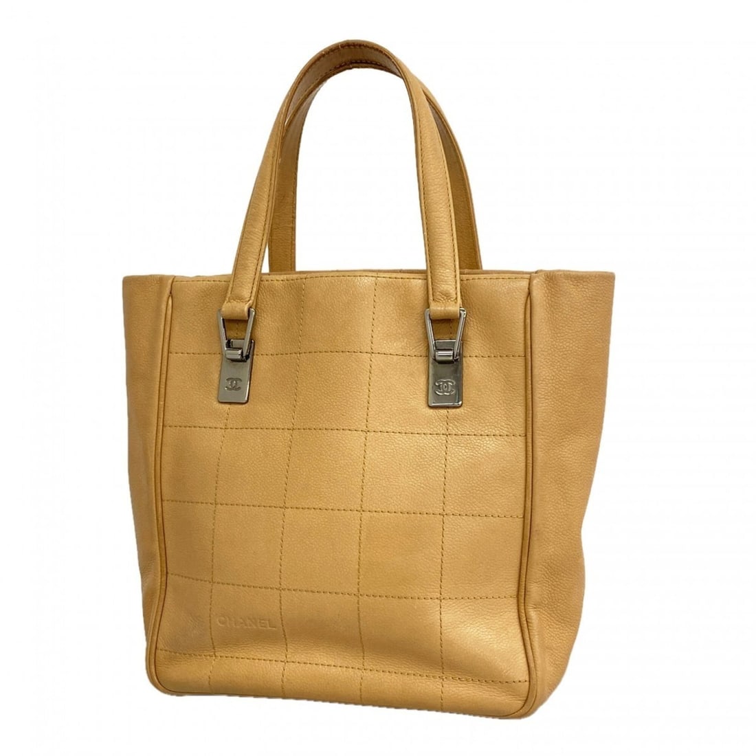 Chanel Chocolate Bar Leather Handbag, Beige, Women's (1 of 11)