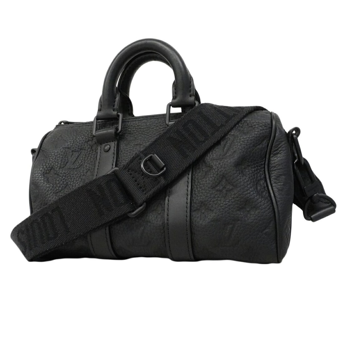 Louis Vuitton Keepall Bandoulière 25 Monogram Taurillon Handbag, M20900, Black, 2-way bag for men (1 of 11)