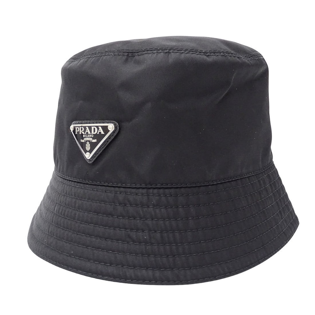 Prada PRADA Hat for Women and Men, Brand Name, Nylon Re-Nylon Bucket Hat, Black, Size S (1 of 15)
