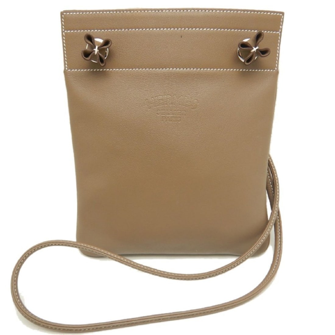 HERMES Aline Mini Shoulder Bag, Veau Swift Leather, Etoupe, Women's, 253847 (1 of 16)