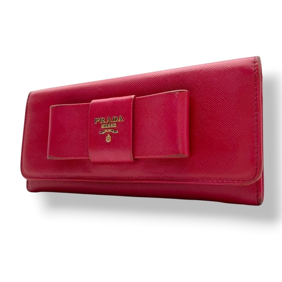 Prada PRADA Saffiano Fiocco Long Wallet, Leather, Pink Ribbon, 1M1132, Gold Hardware, Women's, M3: --- Catalog ---Category: SizeSize (HxWxD): 9cm x 19cm x 2.5cm / 3.54'' x 7.48'' x 0.98''Category: DesignType: Coin purse/coin caseColor: PinkGender: WomenMaterial: Leather Category: GeneralMPN: 1M1132