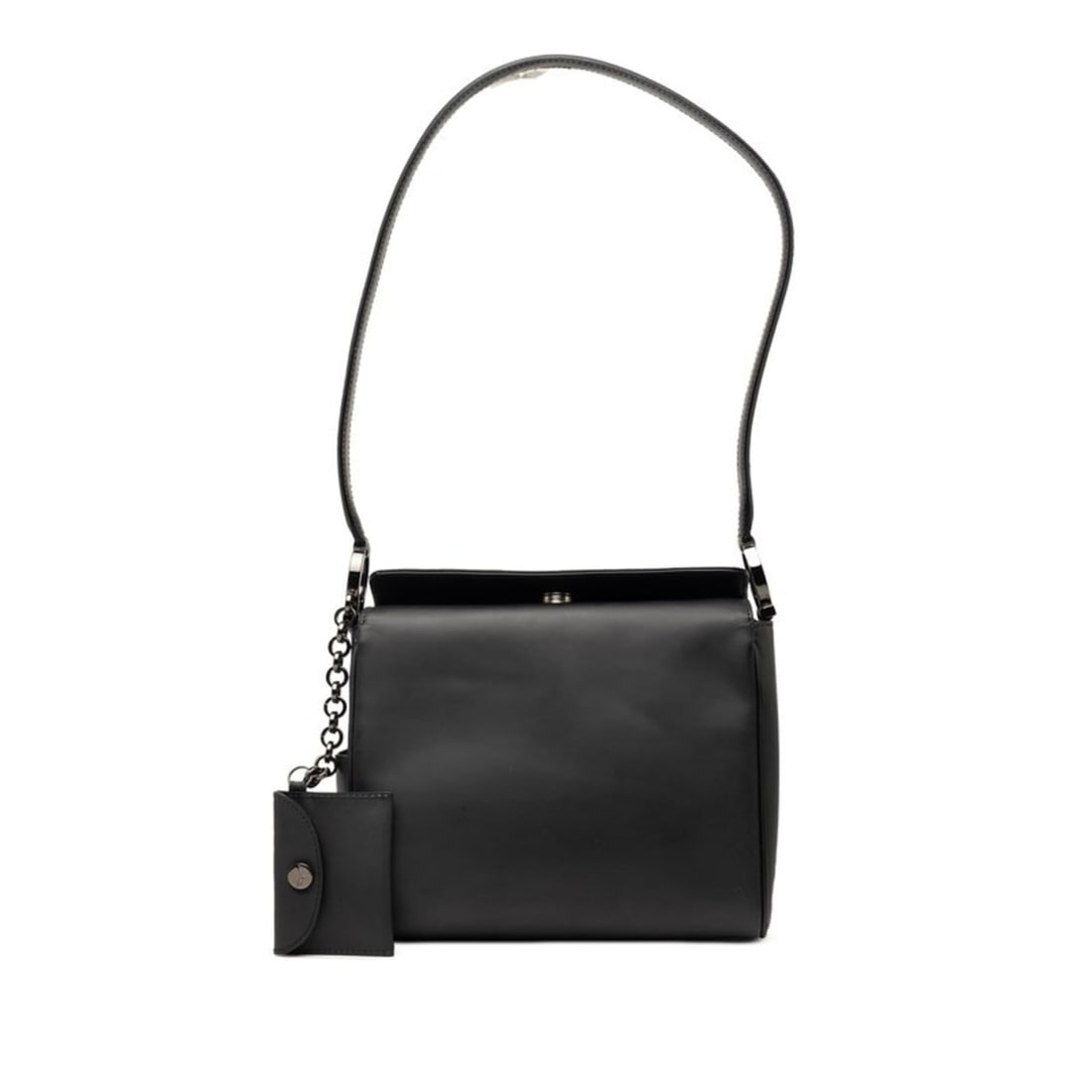 Salvatore Ferragamo Gancini One-Shoulder Bag BL-217651 Black Patent Leather Women's: --- Catalog ---Category: SizeSize (HxWxD): 17cm x 20.5cm x 7.5cm / 6.69'' x 8.07'' x 2.95''Category: DesignType: Pouch, Shoulder bagColor: BlackGender: WomenMaterial: Patent leather Category: GeneralM