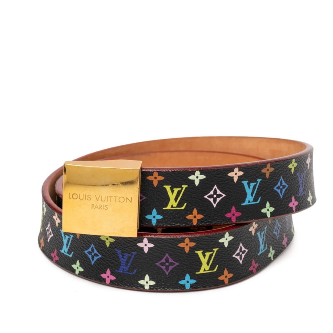 Louis Vuitton Monogram Multicolor Belt, Size: 80 32, M9271, Black Leather, Women's. (1 of 12)