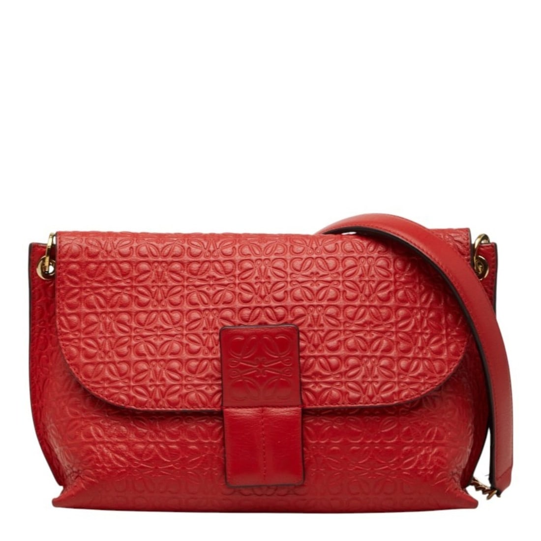Loewe Avenue Repeat Anagram Chain Shoulder Bag, Red Leather, Women's LOEWE: --- Catalog ---Category: SizeSize (HxWxD): 17cm x 24cm x 12cm / 6.69'' x 9.44'' x 4.72''Category: DesignType: Shoulder bagColor: Red colorGender: WomenMaterial: Leather Category: GeneralBrand: Loewe--