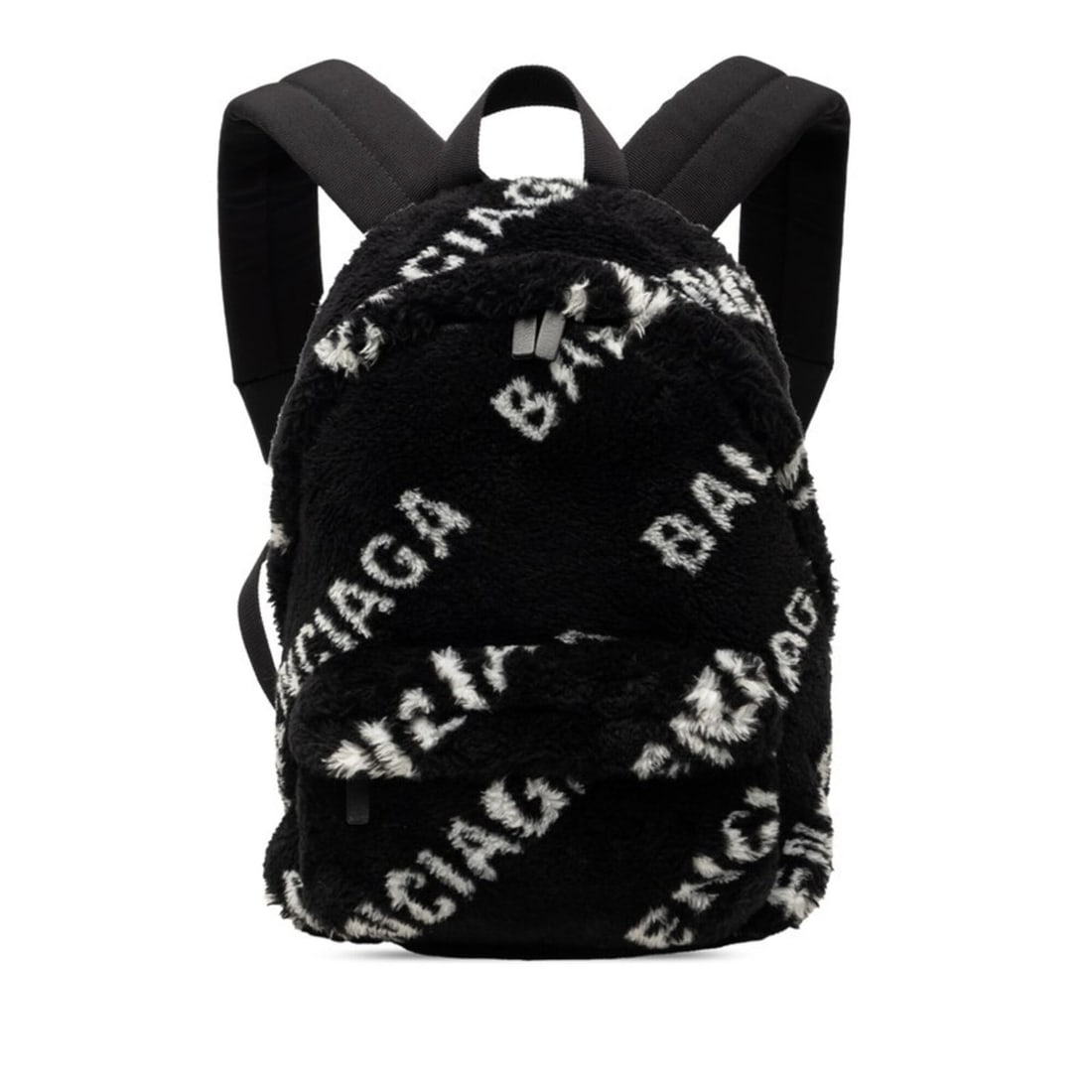 Balenciaga Everyday Backpack 552379 Black White Faux Fur Leather Women's BALENCIAGA (1 of 10)