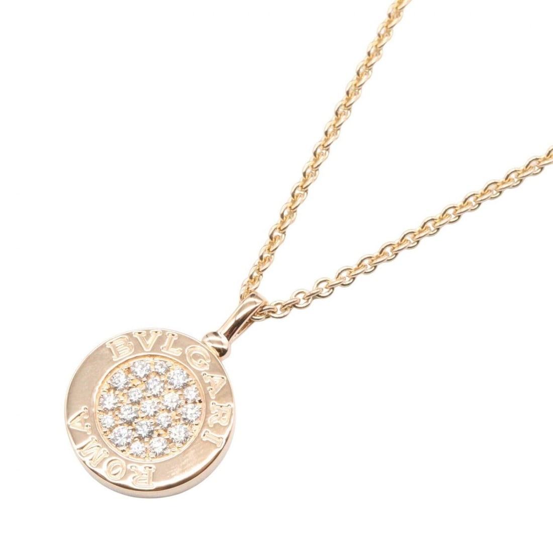 BVLGARI Onyx Diamond Necklace, 18KPG (Pink Gold), Diamond, Onyx, Women's, Gold Tone, Clear Black (1 of 12)