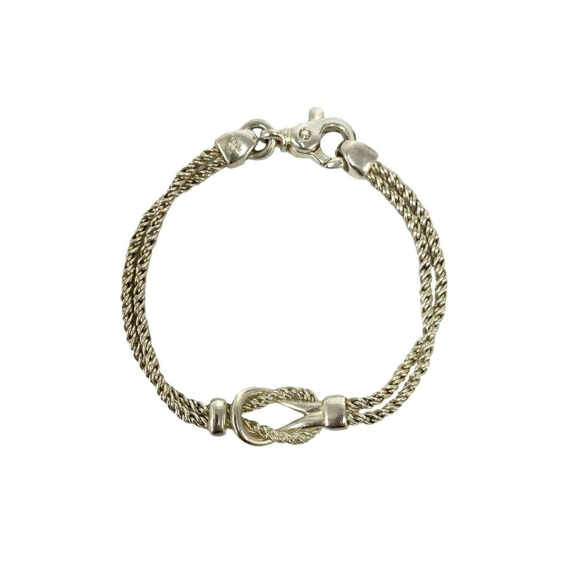 TIFFANY&Co. Tiffany Vintage Double Rope Knot Bracelet, Sterling Silver 925, Accessory, Silver, 78963: --- Catalog ---Category: SizeLength: 19.2cm / 7.55''Category: DesignType: Charm braceletColor: SilverGender: WomenMaterial: Silver 925Category: GeneralBrand: Tiffany--- Item List ---Section: Condition