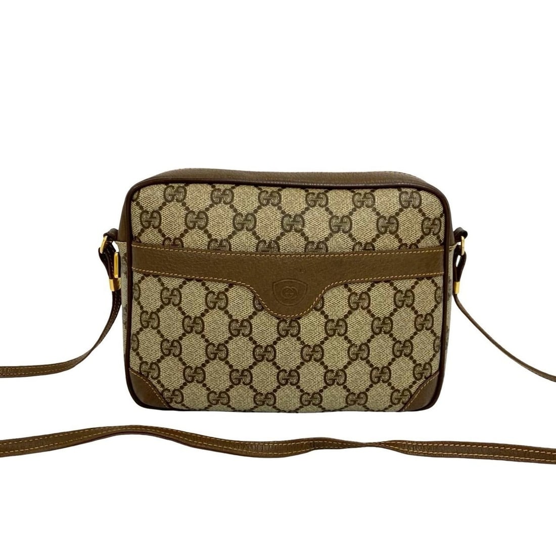 GUCCI Vintage GG Logo Leather Mini Shoulder Bag/Pouch/Sacoche (Brown, 31604) (1 of 13)