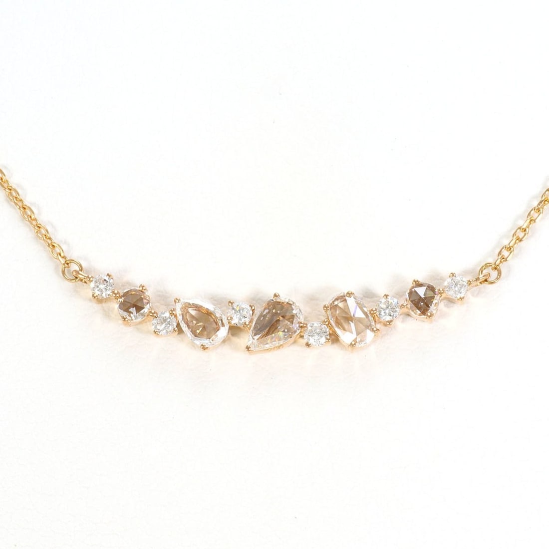 18K (18-karat gold) Pink Gold Necklace with 0.60 ct Diamond, Total Weight 2.7g, 48cm Length, Jewelry (1 of 12)
