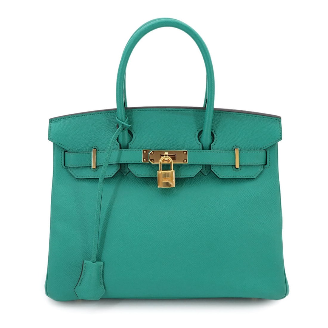 Hermes Birkin 30, Epsom leather, Blue Paon, Handbag, X stamp, Gold hardware.: --- Catalog ---Category: SizeSize (HxWxD): 24.5cm x 30cm x 15.5cm / 9.64'' x 11.81'' x 6.1''Category: DesignType: HandbagColor: Blue paonGender: WomenMaterial: Epsom leather Category: GeneralBrand: He
