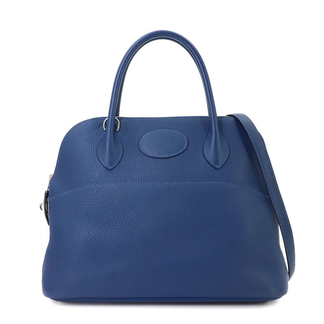 Hermes Bolide 31 2-way Hand/Shoulder Handbag, Taurillon Clemence Leather, Deep Blue, D Stamp, Silver (1 of 9)