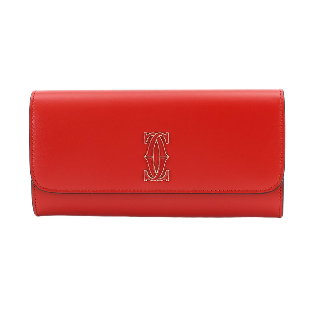 Cartier C de Bi-fold Long Wallet, Leather, Red, CRL3001998, Gold Hardware, De Wallet: --- Catalog ---Category: SizeSize (HxWxD): 9.5cm x 19cm x 2.5cm / 3.74'' x 7.48'' x 0.98''Category: DesignType: Long wallet (bi-fold)Color: Red colorGender: WomenMaterial: Leather Category: