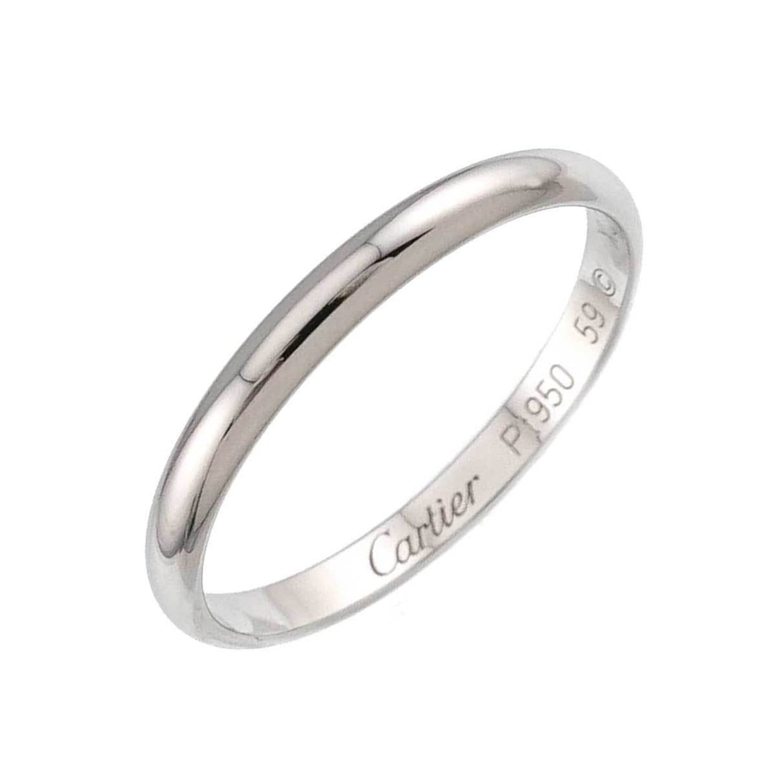 Cartier 1895 Classic #59 Ring, 2.5mm wide, Platinum (Pt): --- Catalog ---Category: SizeUS Size: 9.5Brand Size: 59Category: DesignType: Band ringGender: MenMaterial: Platinum 950Category: GeneralBrand: Cartier--- Item List ---Section: ConditionRanking: Rank