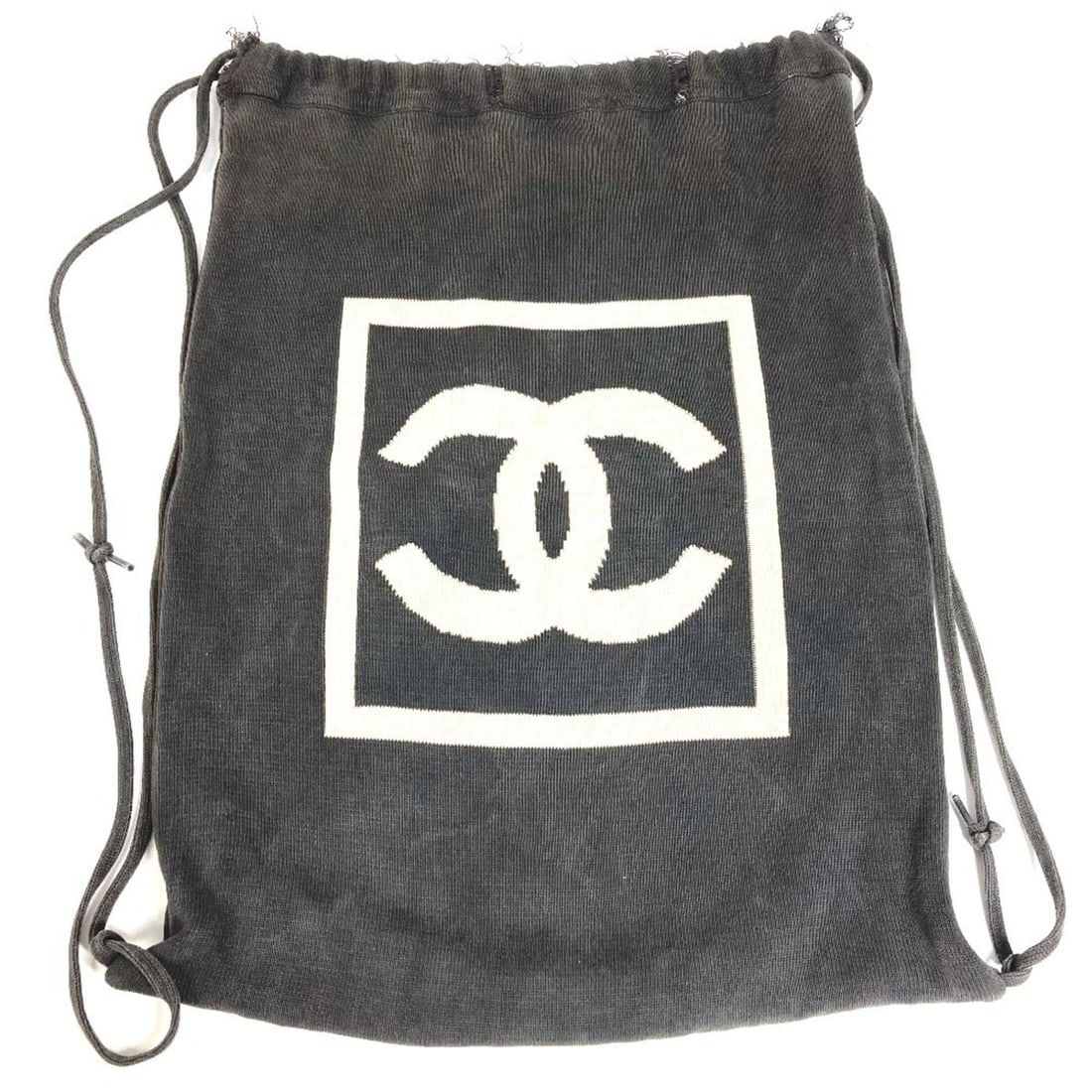 CHANEL Sport CC Coco Mark Logo Knit Backpack/Rucksack - Cotton Men's & Women's Black: --- Catalog ---Category: SizeSize (HxWxD): 43cm x 30cm / 16.92'' x 11.81''Category: DesignType: BackpackColor: Beige, BlackGender: Men,WomenMaterial: Cotton Category: GeneralBrand: ChanelCountry of