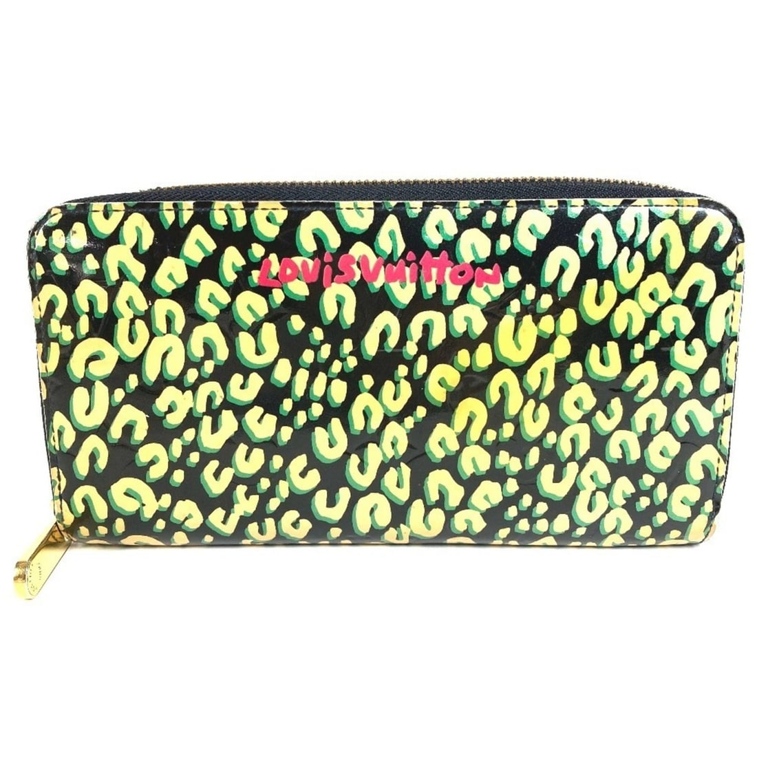 LOUIS VUITTON M91475 Vernis Leopard Print Zippy Wallet Long Round Zipper Patent Leather Men's: --- Catalog ---Category: SizeSize (HxWxD): 10.5cm x 19.5cm / 4.13'' x 7.67''Category: DesignType: Long wallet (bi-fold)Color: Black, GreenGender: Men,WomenMaterial: Patent leather Category: GeneralMPN