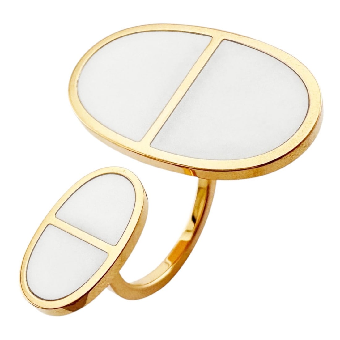 Hermes Chaine d'Ancre Verso Ring, 1, 18K Pink Gold, Women's: --- Catalog ---Category: SizeJP Size: 12US Size: 6.5Category: DesignType: Band ringColor: Pink gold, WhiteGender: WomenMaterial: Ceramic, Pink gold (18K)Category: GeneralBrand: Hermes--- Item List ---