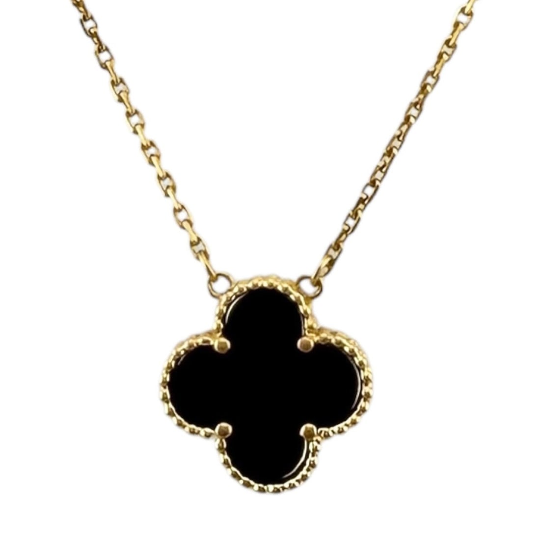 Van Cleef & Arpels Vintage Enhambra Necklace, 18K Yellow Gold, Women's.: --- Catalog ---Category: SizePendant Size: 14mm x 14mm / 0.55'' x 0.55''Neck Circumference: 42 cm / 16.53''Category: DesignColor: GoldGender: WomenMaterial: Yellow gold (18K)Necklace Type: NecklaceCat