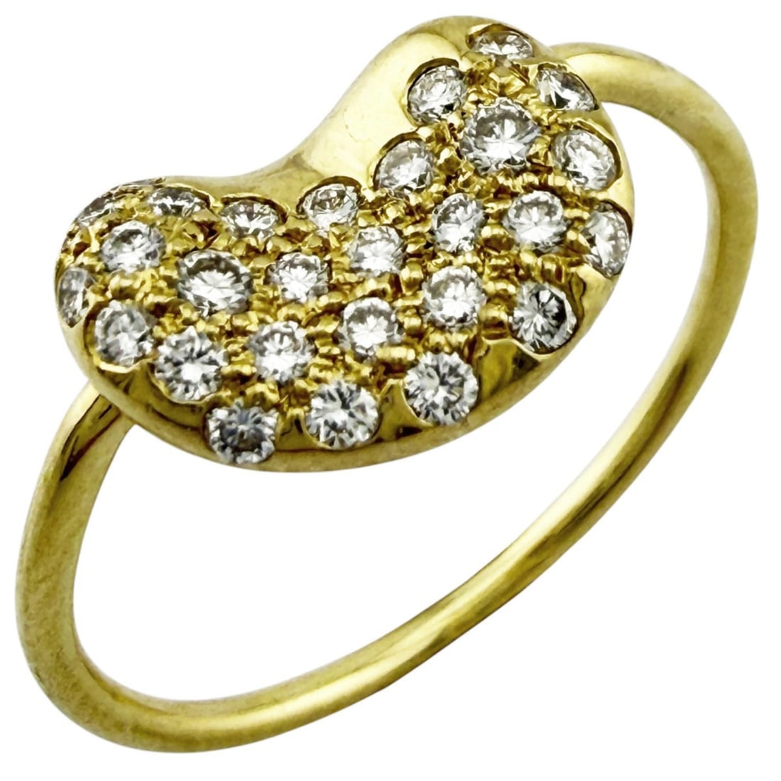 Tiffany & Co. Bean Pave Ring, 18K Gold, Diamond, Women's Ring.: --- Catalog ---Category: SizeJP Size: 6.0US Size: 3.5Category: DesignType: Band ringColor: GoldStone: DiamondGender: WomenMaterial: Gold (18K)Category: GeneralBrand: Tiffany--- Item List ---Section: C