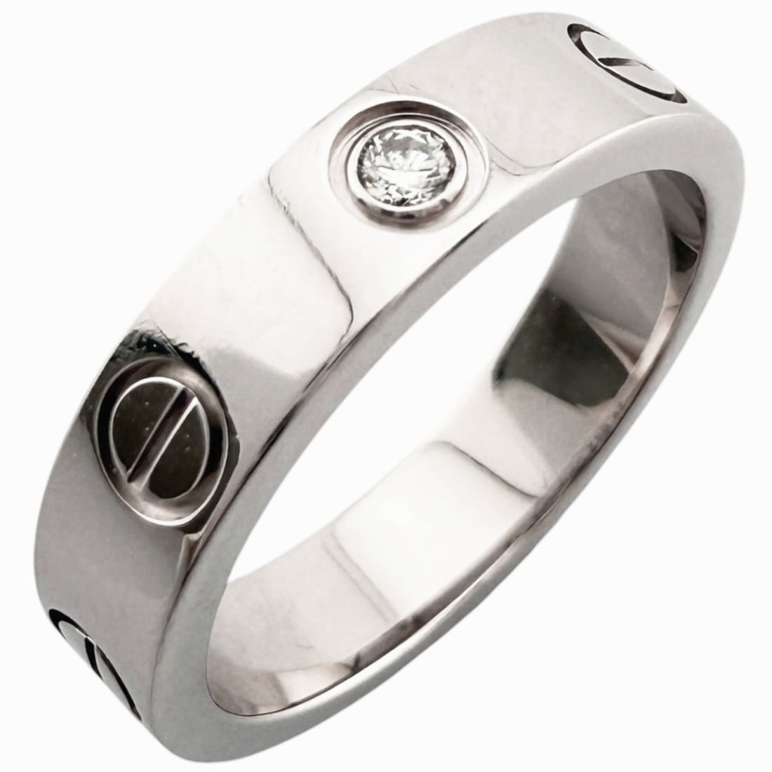 Cartier Mini Love 1P Diamond Ring, 18K White Gold, 1ct Diamond, Women's CARTIER (1 of 14)