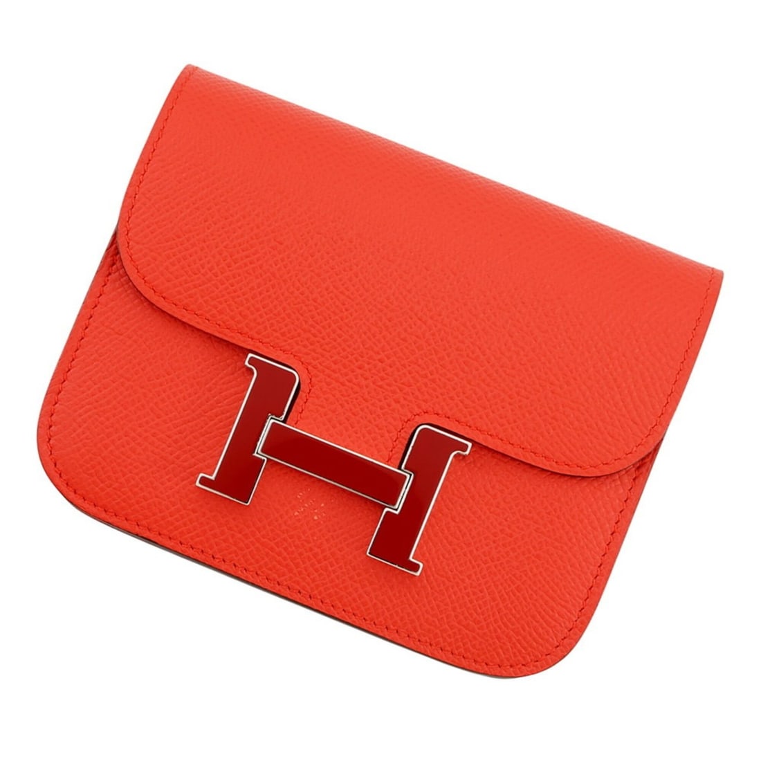 Hermes Constance Capucines Epsom Wallet (Z stamp) HERMES WALLET: --- Catalog ---Category: SizeSize (HxWxD): 10cm x 12.5cm / 3.93'' x 4.92''Category: DesignType: Coin purse/coin caseColor: CapucineGender: WomenMaterial: Epsom leather Category: GeneralBrand: HermesCo