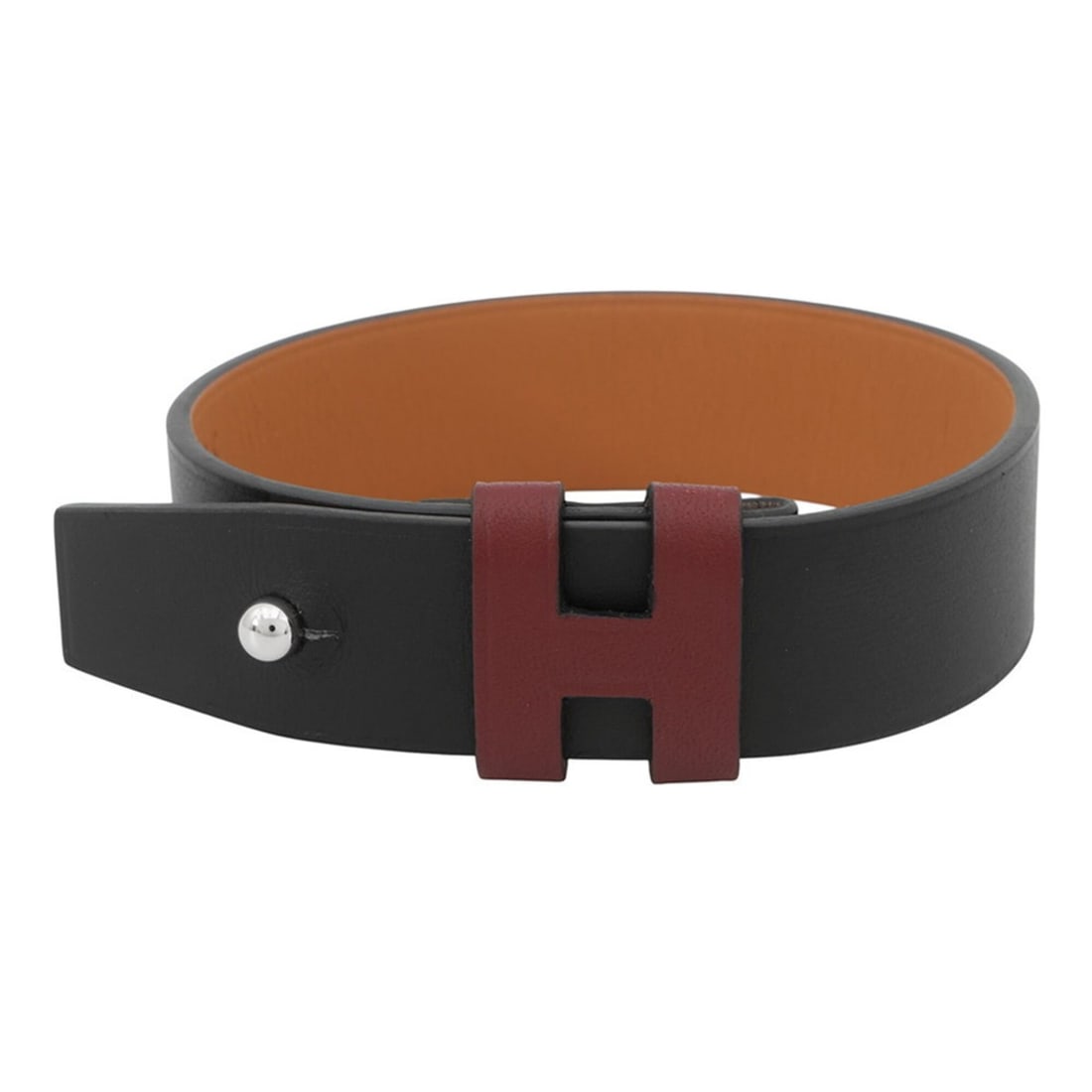 Hermes Bracelet H Black Red Leather C Stamp Size T4 HERMES BRACELET (1 of 20)