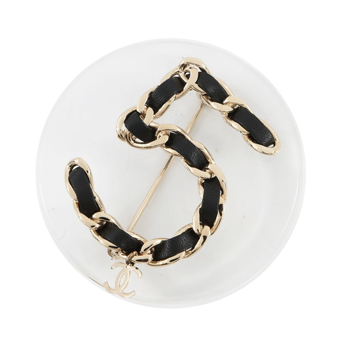 Chanel Brooch No. 5 Round Clear B18 B CHANEL BROACH (1 of 20)